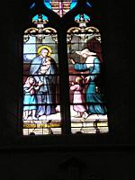 Chatillon-sur-Chalaronne, Eglise, Vitrail, St Vincent de Paul et les enfants trouves (1)